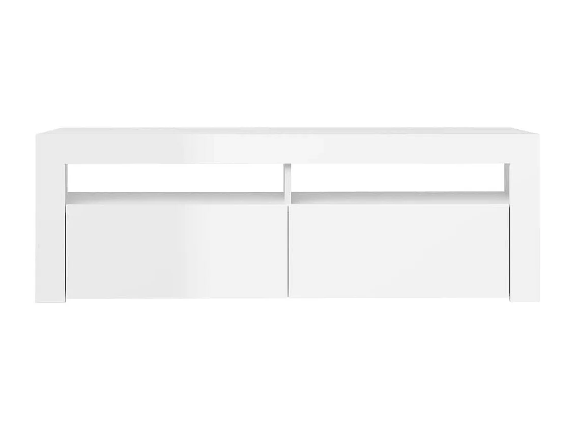Afet  Meuble TV avec lumières LED blanc brillant 120x35x40 cm