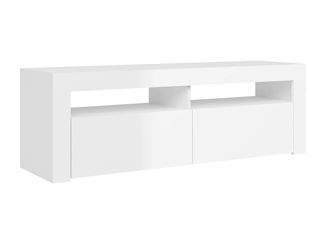 Afet  Meuble TV avec lumières LED blanc brillant 120x35x40 cm