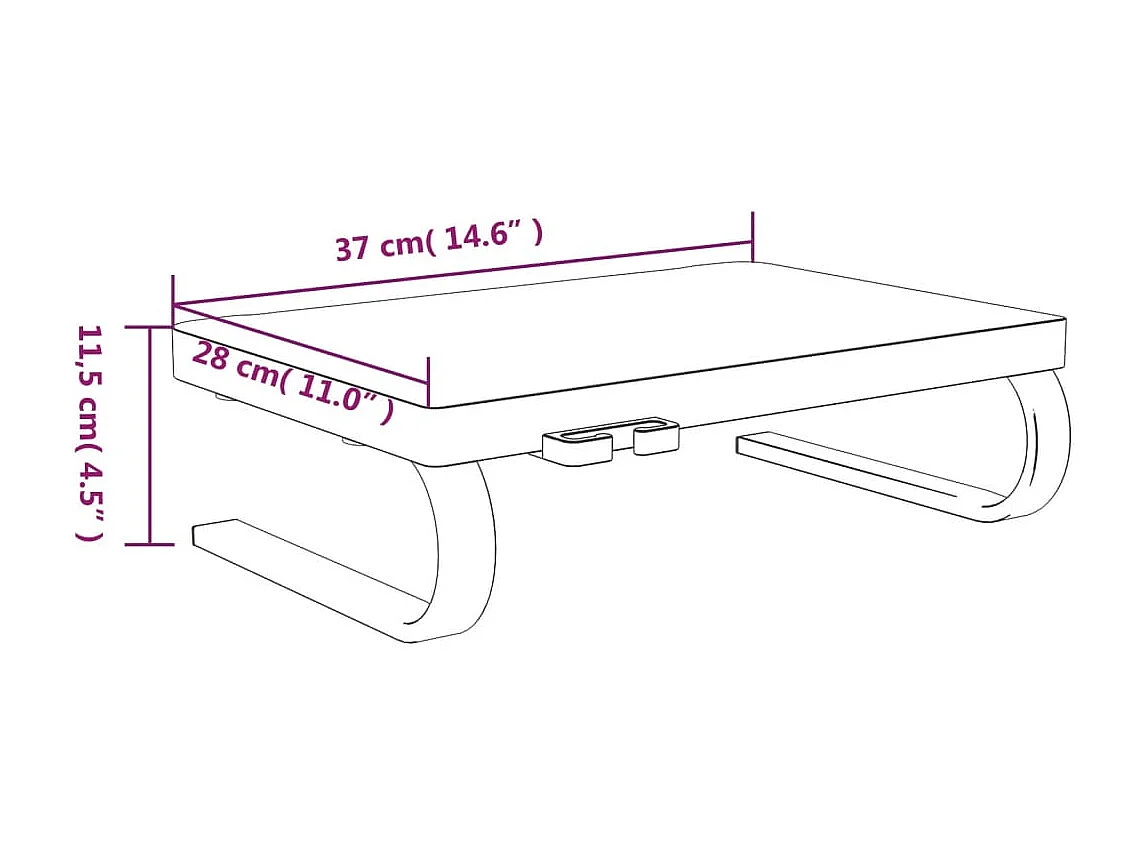 Prolenta Premium -  Monitorstandaard 37x28x11,5 cm zwart