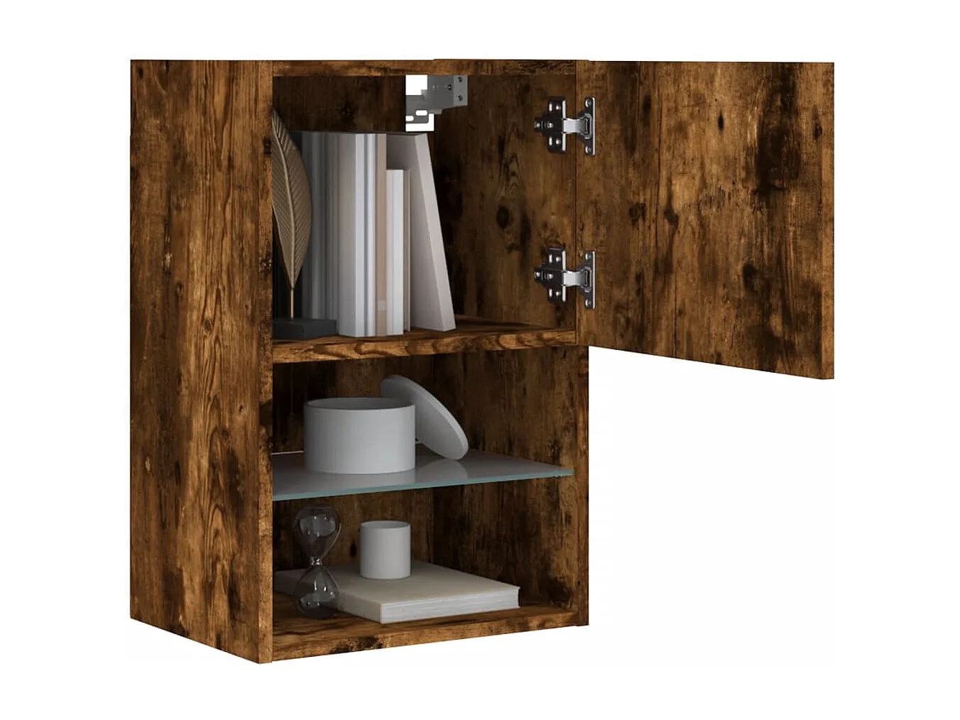 Almar  Meuble TV avec lumières LED chêne fumé 40,5x30x60 cm