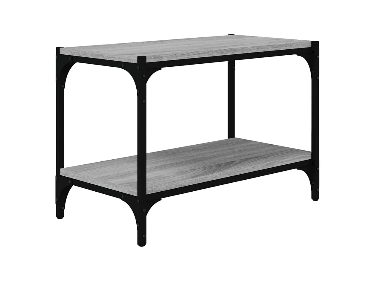 Foster City  Tv-meubel 60x33x41 cm bewerkt hout en staal grijs sonoma eiken