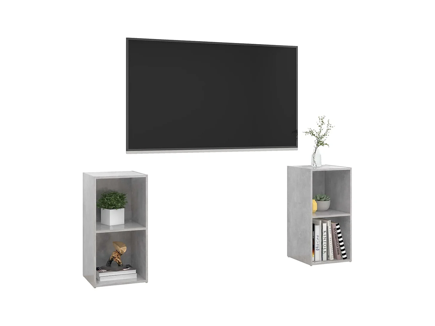 Helene  Meubles TV 2 pcs Gris béton 72x35x36,5 cm Bois d'ingénierie