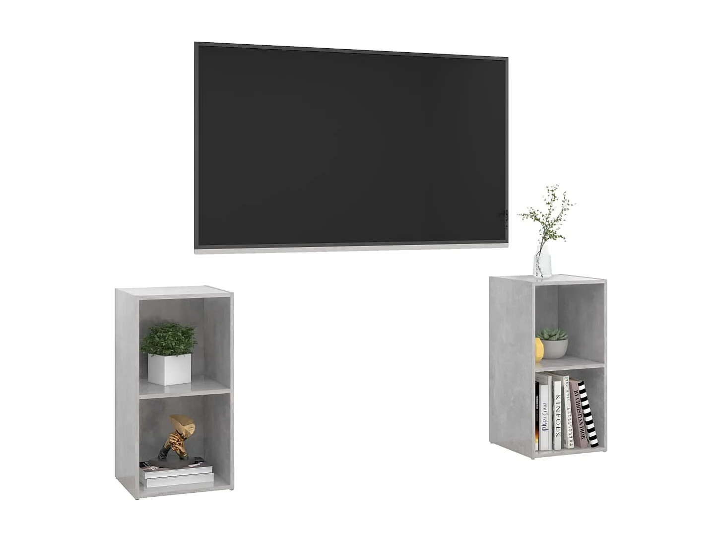 Helene  Meubles TV 2 pcs Gris béton 72x35x36,5 cm Bois d'ingénierie