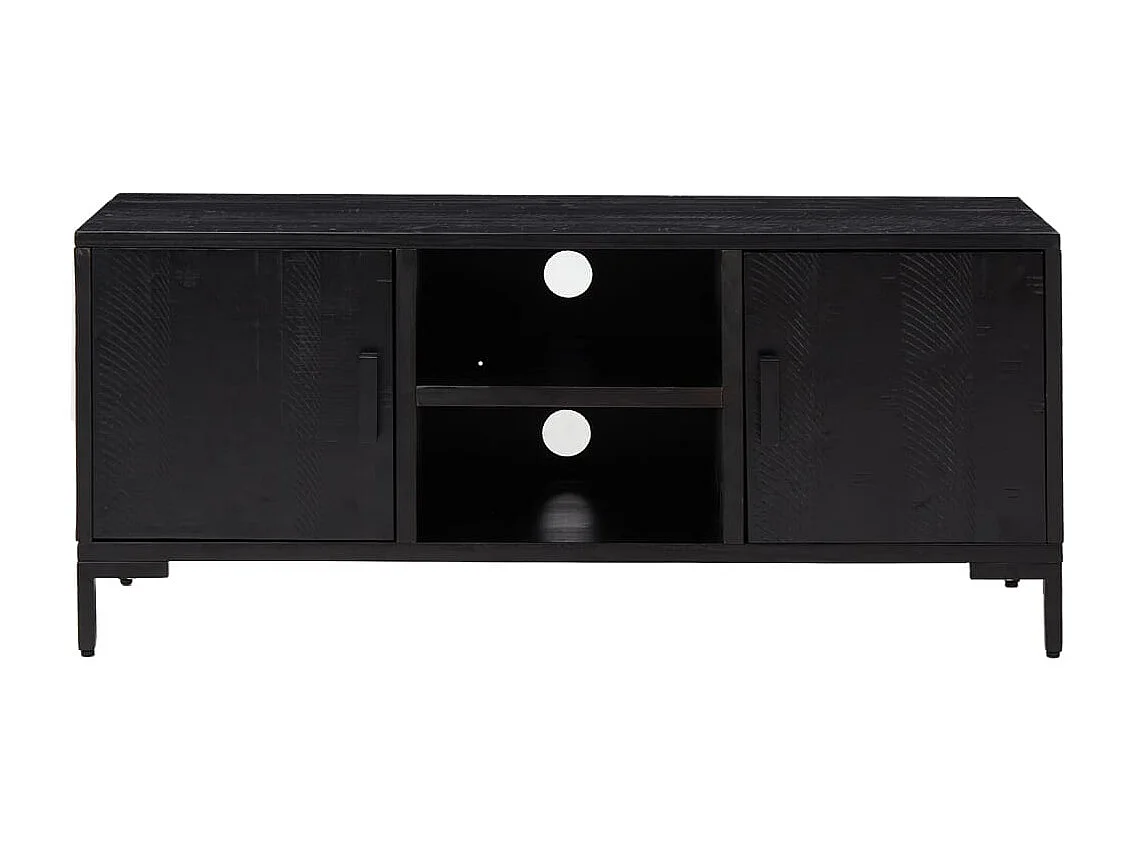 Renata Luz  Mueble para TV madera maciza de pino negro 110x35x48 cm