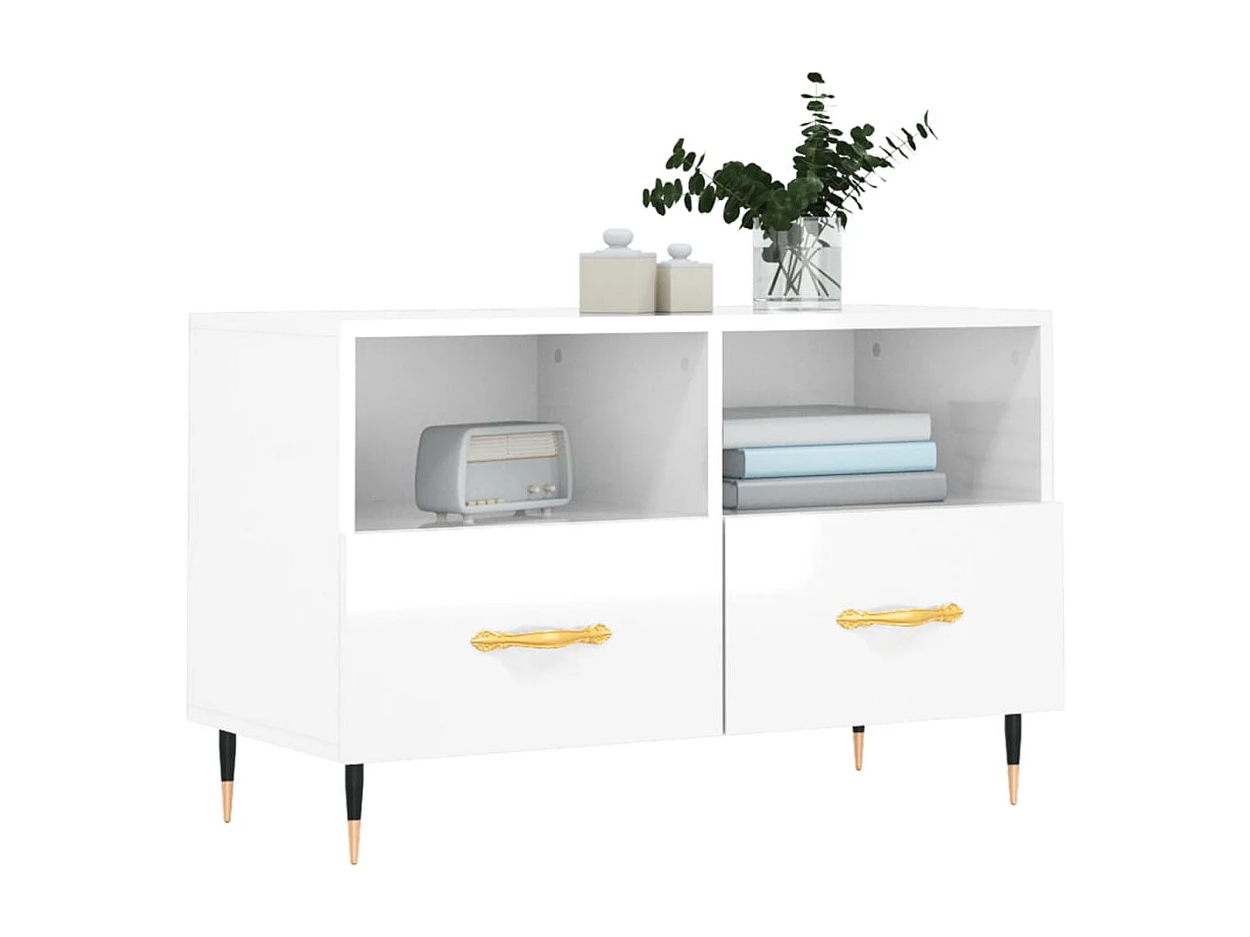 Arroyo Grande  Tv-meubel 80x36x50 cm bewerkt hout hoogglans wit