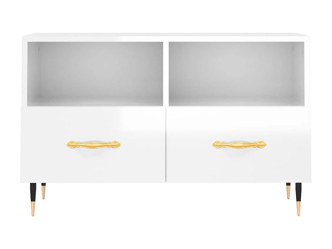 Arroyo Grande  Tv-meubel 80x36x50 cm bewerkt hout hoogglans wit