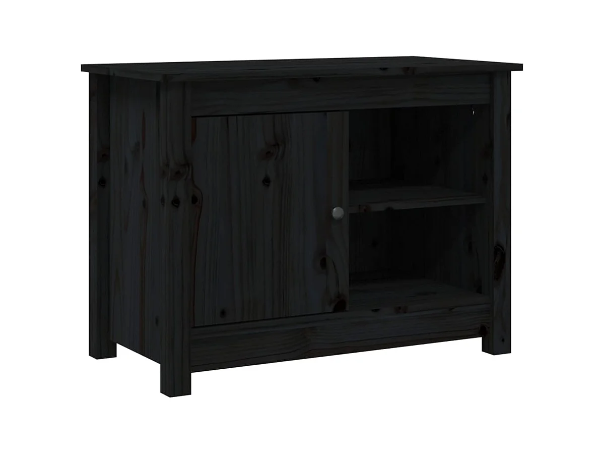 Jean-Gabriel  Meuble TV Noir 70x36,5x52 cm Bois de pin massif