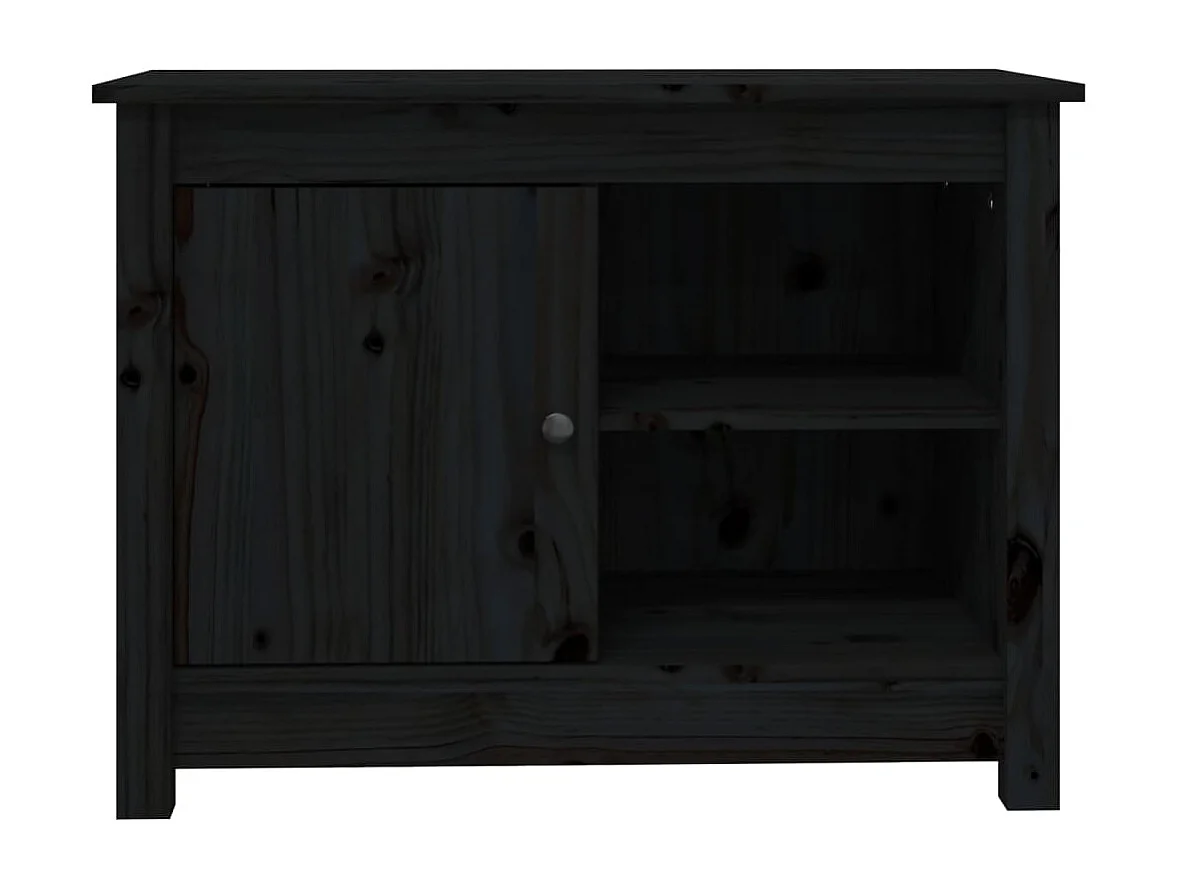 Jean-Gabriel  Meuble TV Noir 70x36,5x52 cm Bois de pin massif