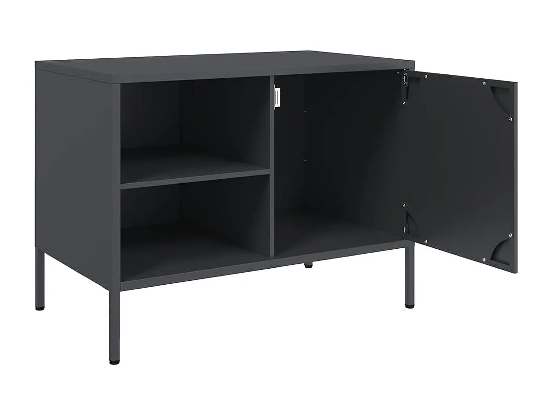 Neris  Muebles de TV 2 unidades acero gris antracita 68x39x50,5 cm