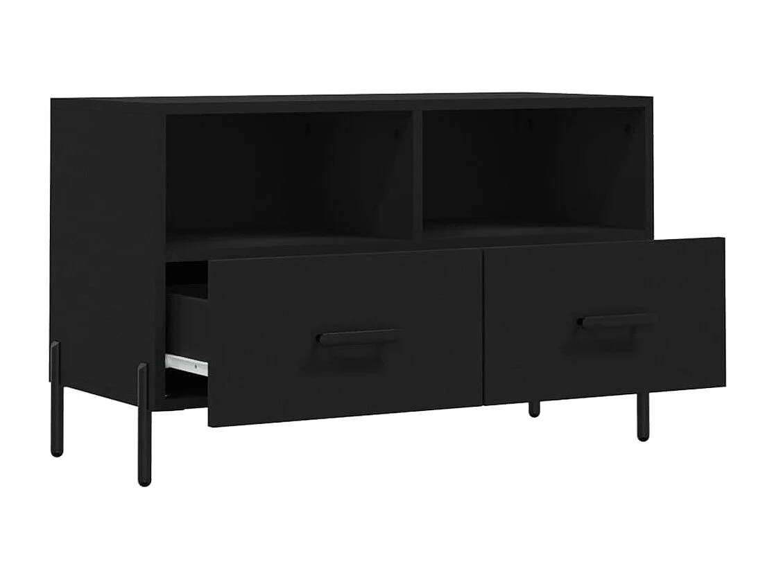 Erasmo  Meuble TV Noir 80x36x50 cm Bois d'ingénierie