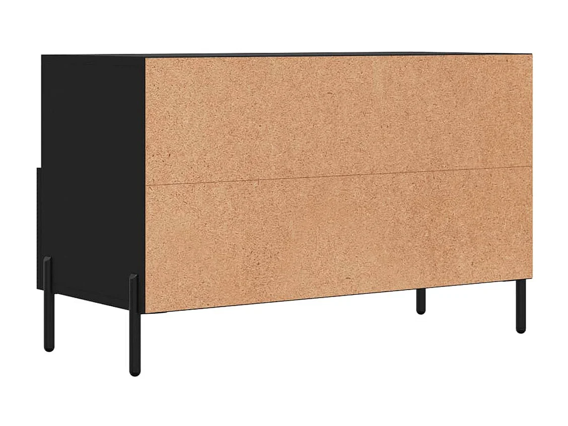 Erasmo  Meuble TV Noir 80x36x50 cm Bois d'ingénierie