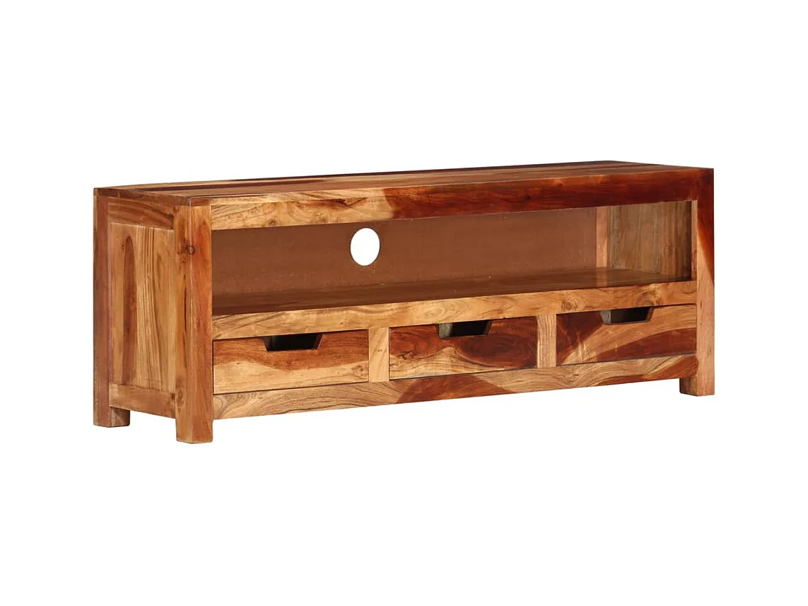 Garden Furniture -  Mueble de TV madera maciza de acacia 110x30x40 cm