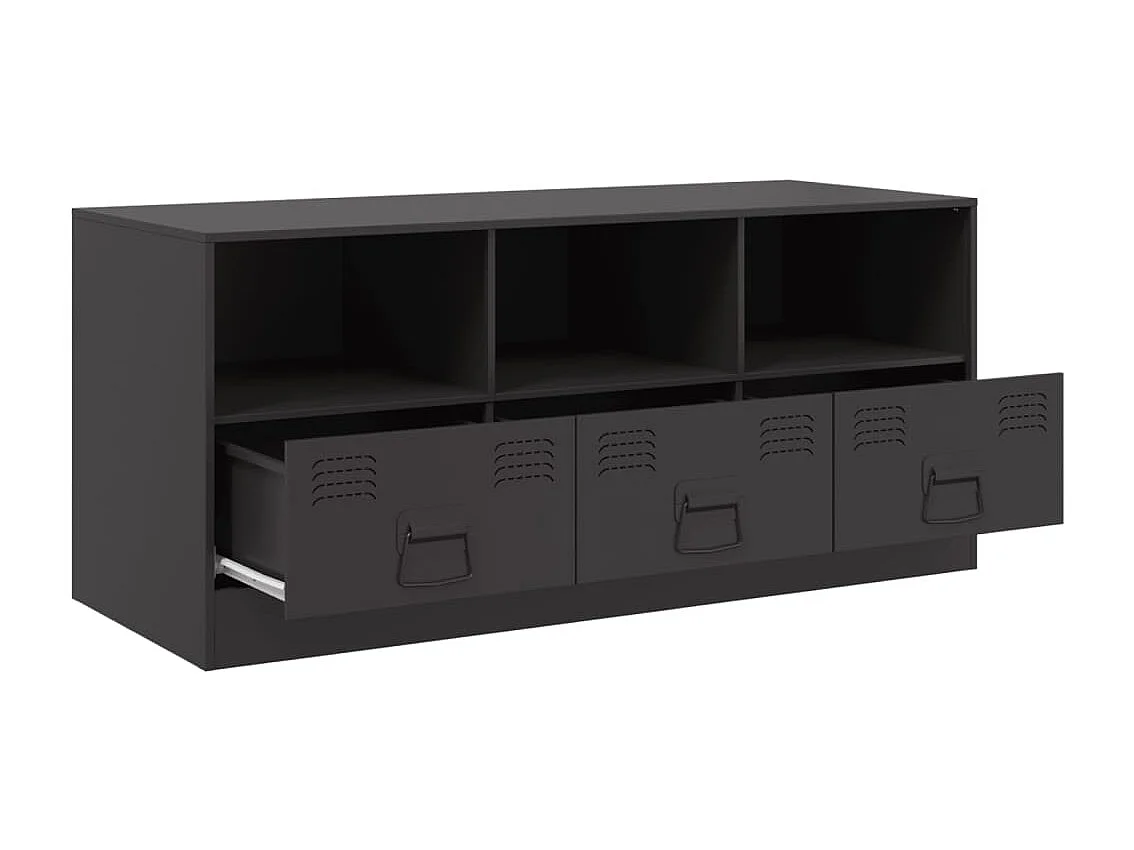 Dafina  Meuble TV noir 99x39x44 cm acier