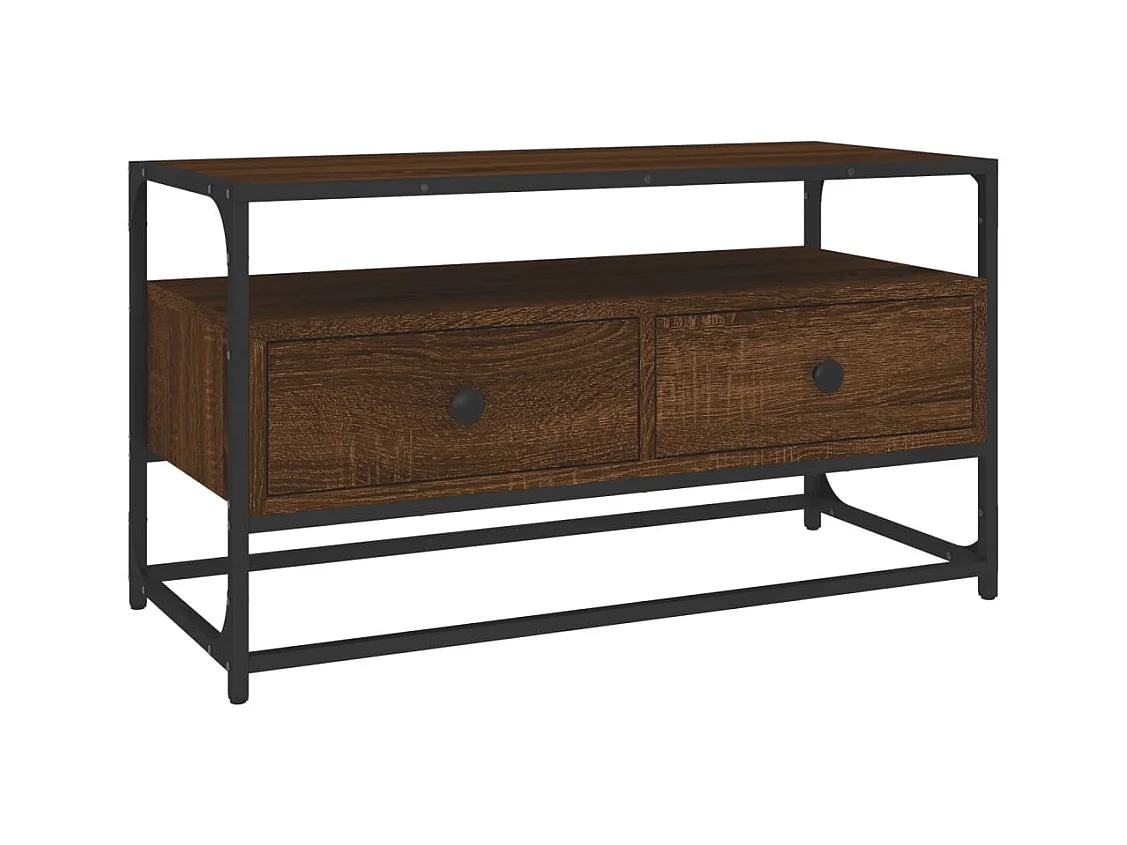 Bralir  Meuble TV chêne marron 80x35x45 cm bois d'ingénierie