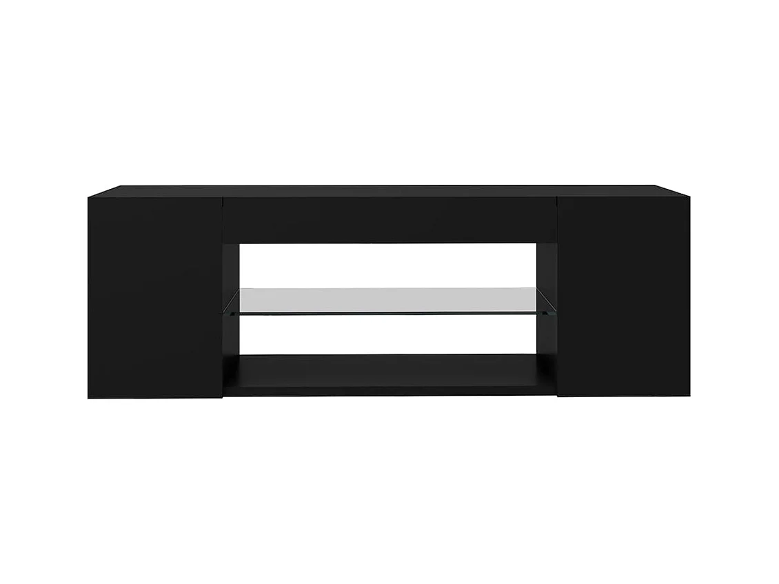 Crijn  Meuble TV avec lumières LED Noir 90x39x30 cm