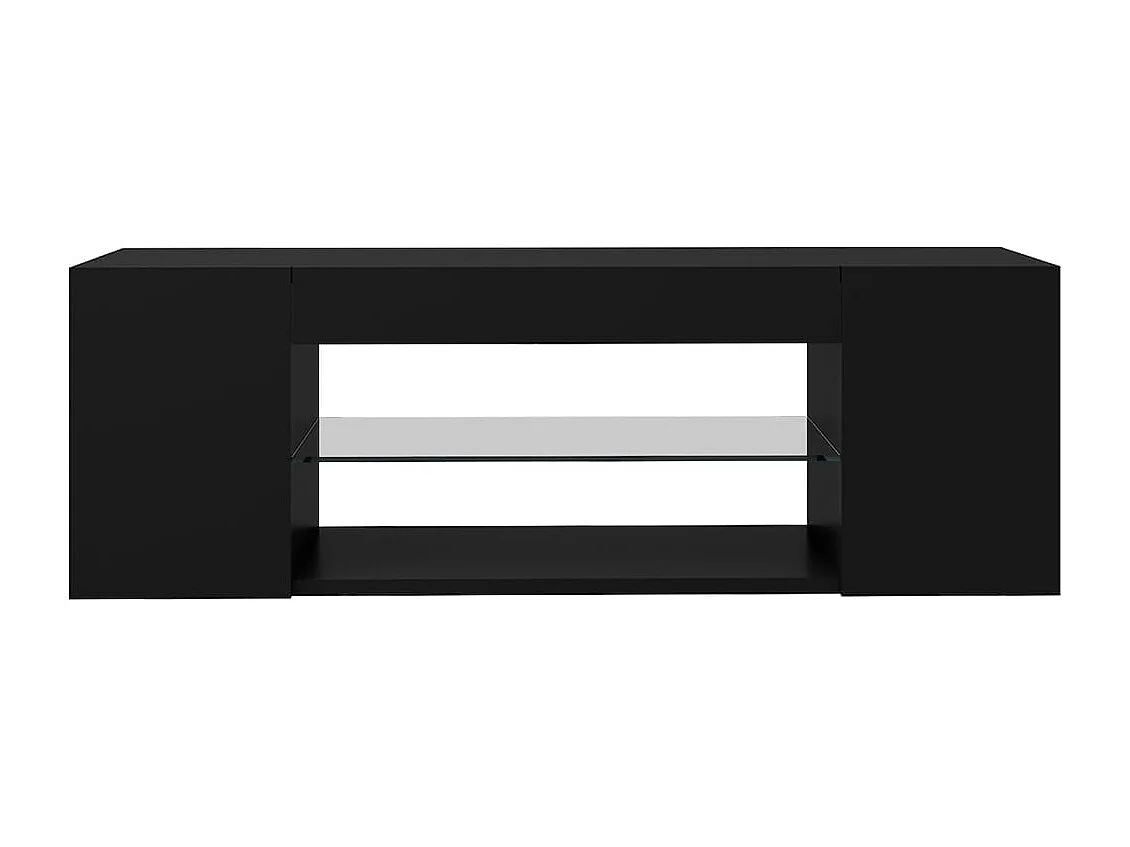 Crijn  Mueble de TV con luces LED negro 90x39x30 cm