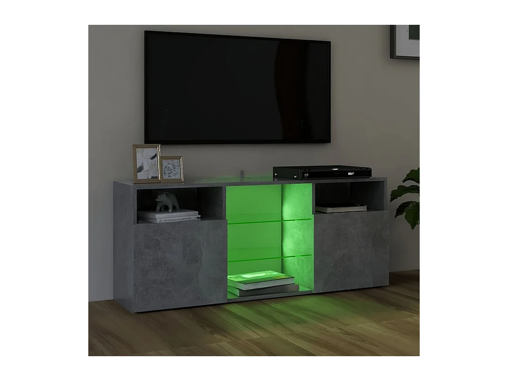 Webster City  Mueble de TV con luces LED gris hormigón 120x30x50 cm