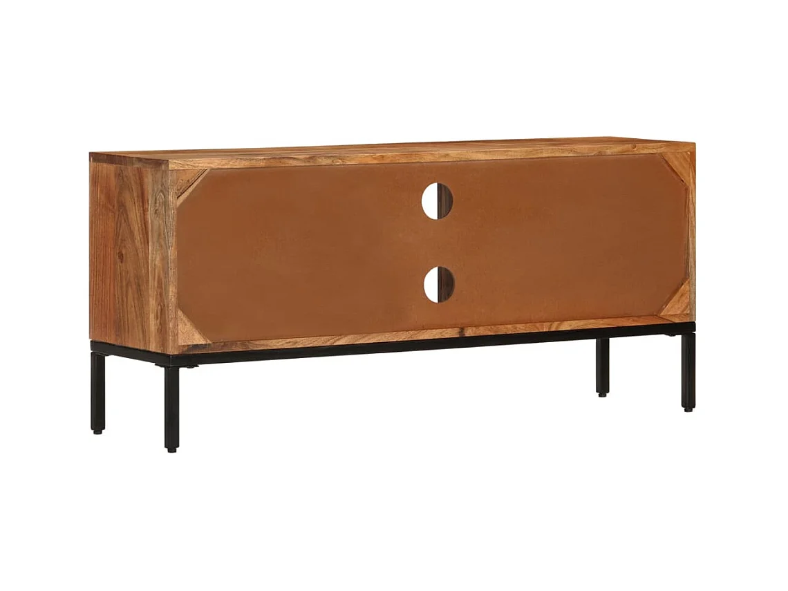 Garden Furniture -  Meuble TV Marron miel et gris 110x30x50 cm Bois massif d'acacia