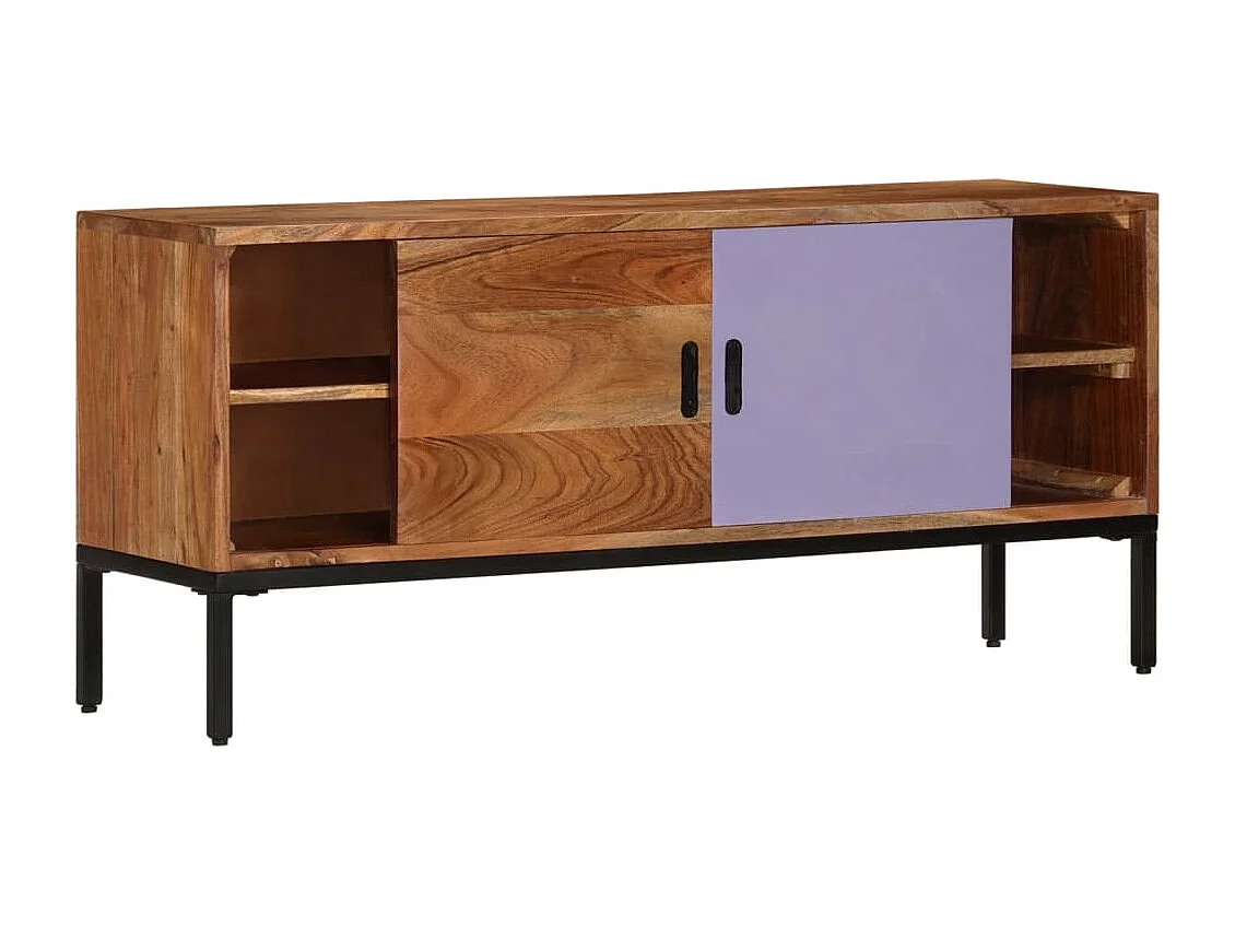 Garden Furniture -  Meuble TV Marron miel et gris 110x30x50 cm Bois massif d'acacia