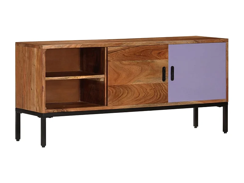 Garden Furniture -  Meuble TV Marron miel et gris 110x30x50 cm Bois massif d'acacia