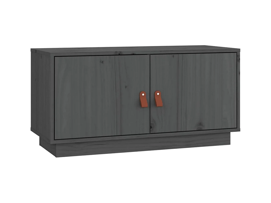 Maarianhamina  Meuble TV Gris 80x34x40 cm Bois de pin massif