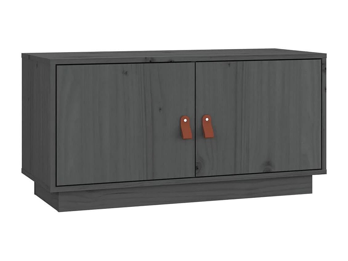 Maarianhamina  Mueble de TV de madera maciza de pino gris 80x34x40 cm