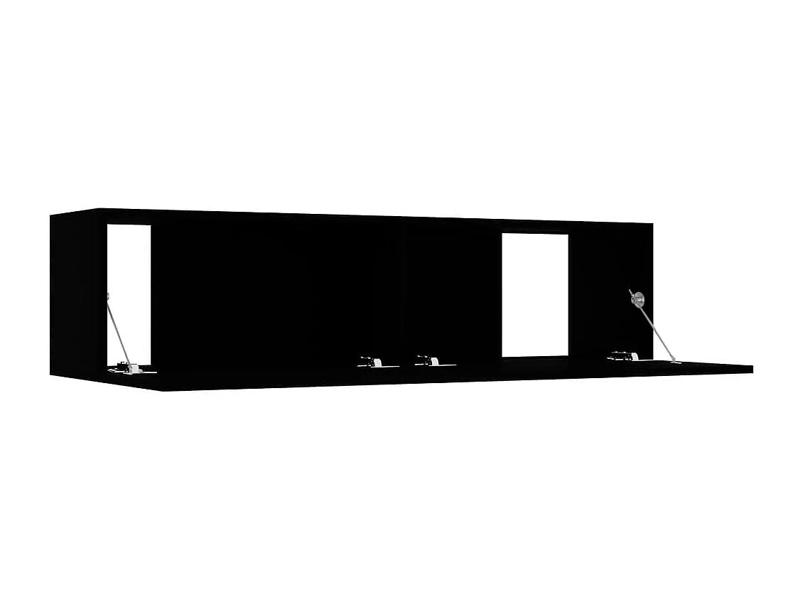 Mitchel  Meuble TV Noir 120x30x30 cm Bois d’ingénierie