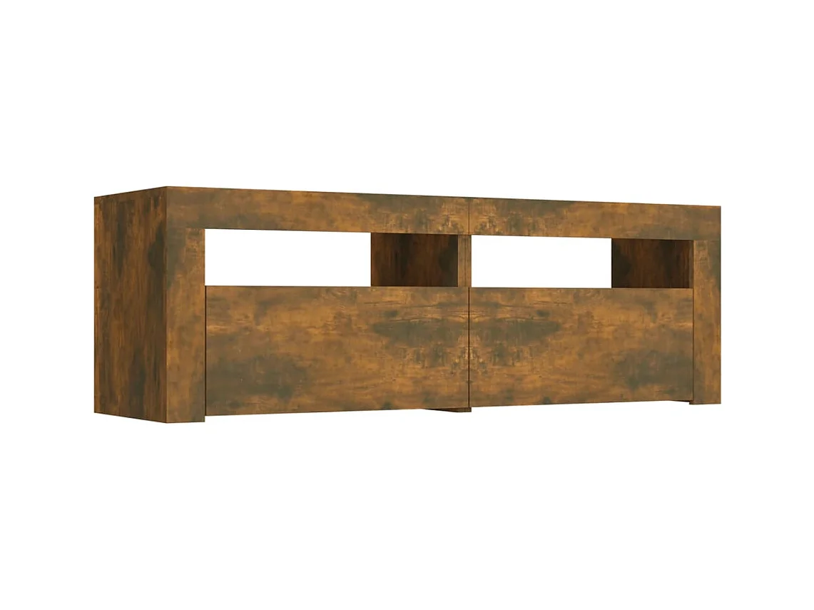Denril  Meuble TV avec lumières LED Chêne fumé 120x35x40 cm