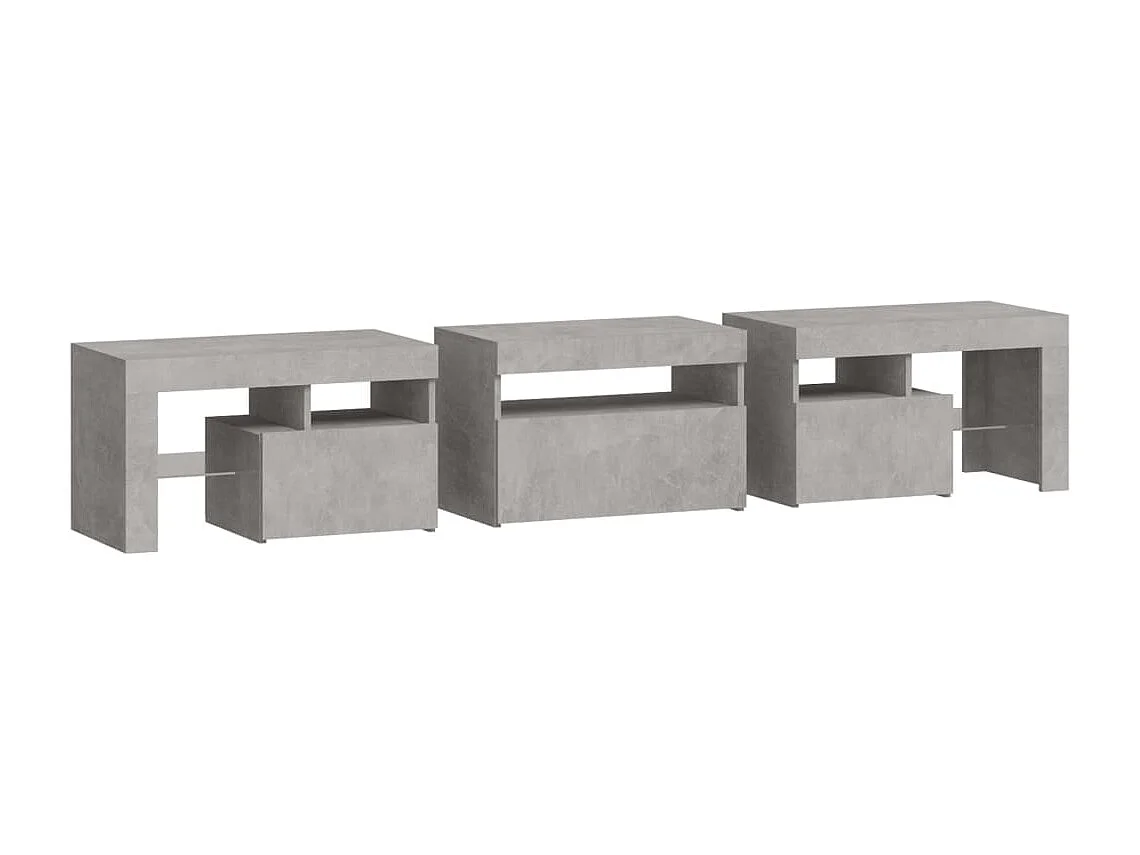 Tahlequah  Tv-meubel met LED-verlichting 200x36,5x40 cm betongrijs