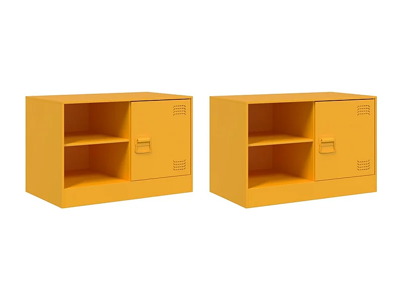 Borrego Springs  Meubles TV 2 pcs jaune moutarde 67x39x44 cm acier