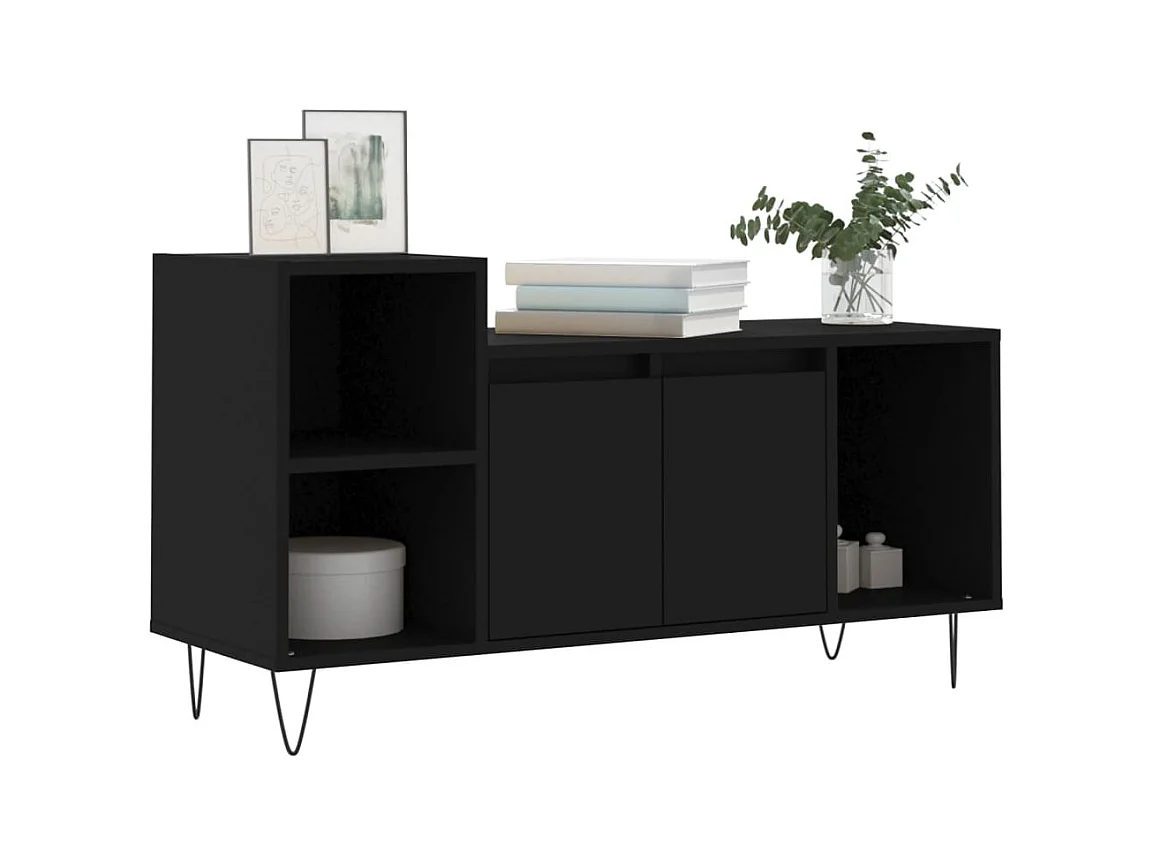 Erinor  Meuble TV Noir 100x35x55 cm Bois d'ingénierie