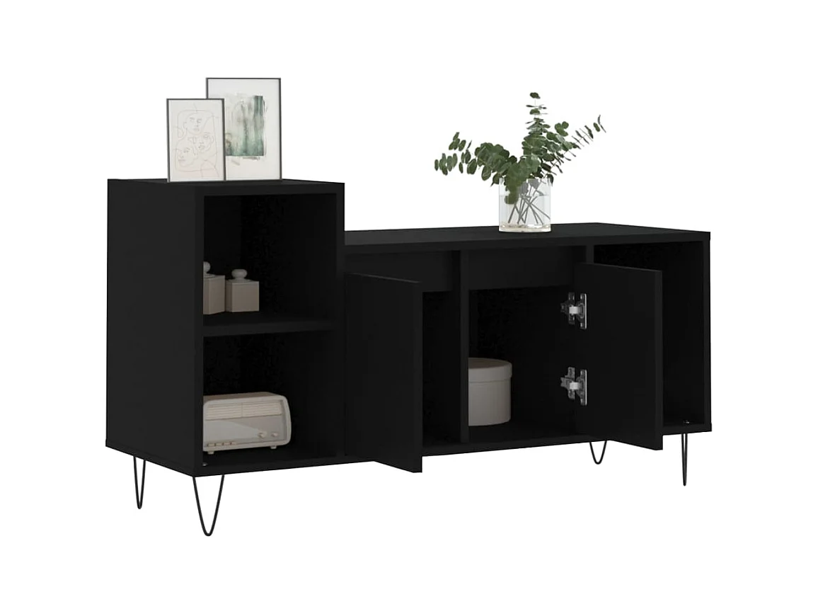 Erinor  Meuble TV Noir 100x35x55 cm Bois d'ingénierie