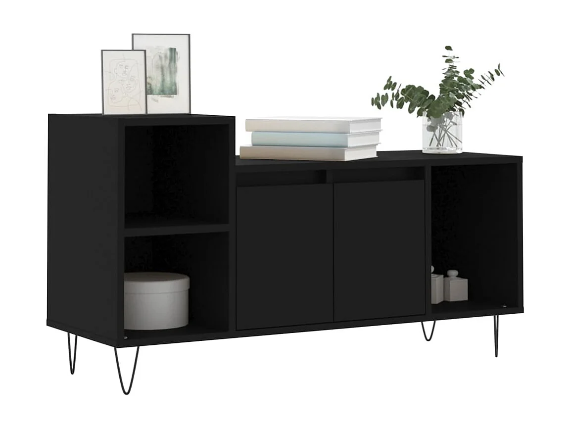 Erinor  Tv-meubel 100x35x55 cm bewerkt hout zwart