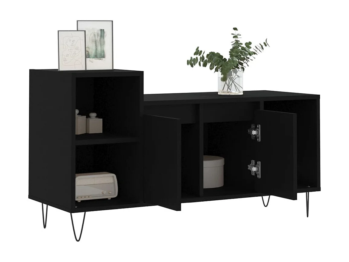 Erinor  Tv-meubel 100x35x55 cm bewerkt hout zwart