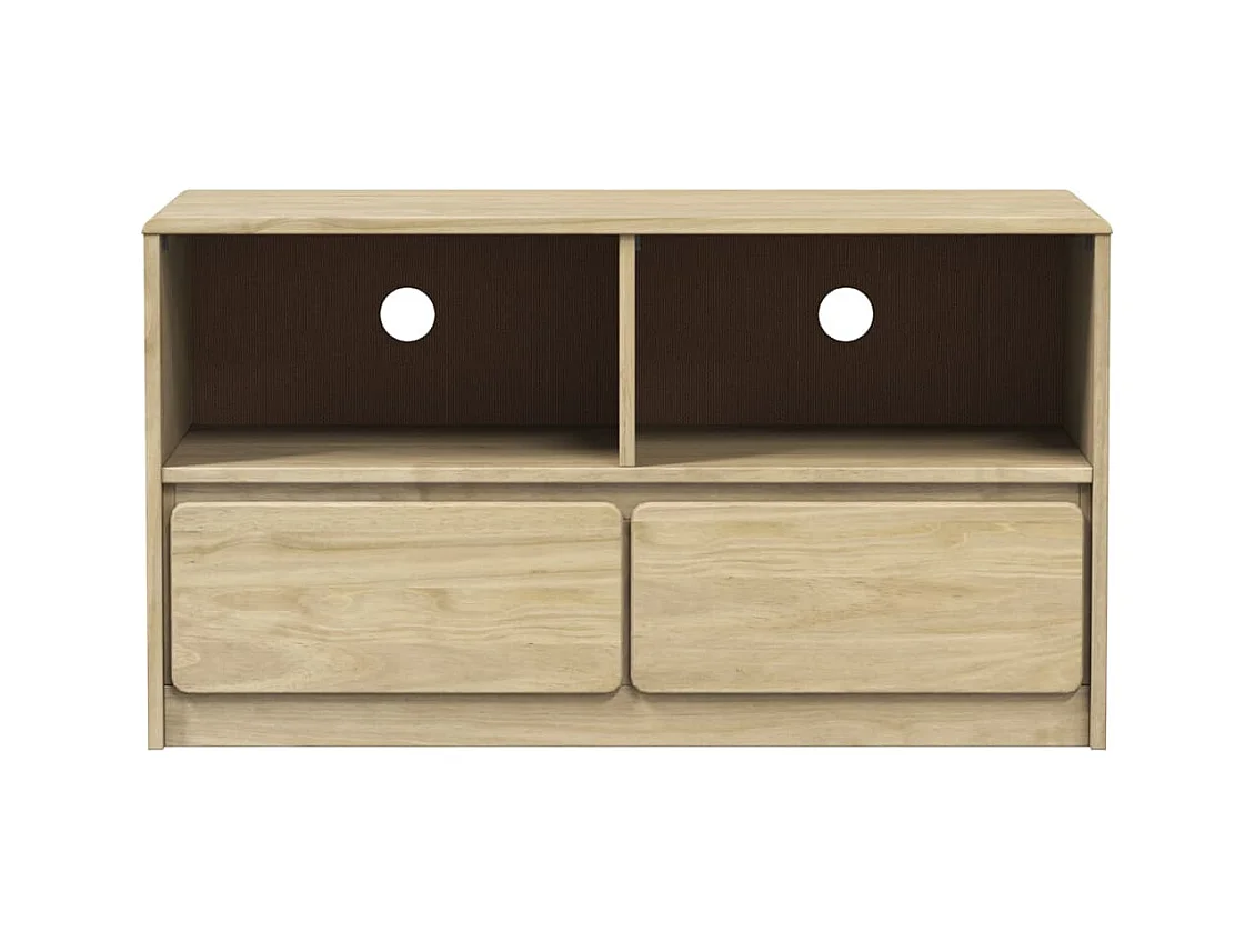 Garden Furniture -  Meuble TV SAUDA chêne 99x43x55 cm bois de pin massif