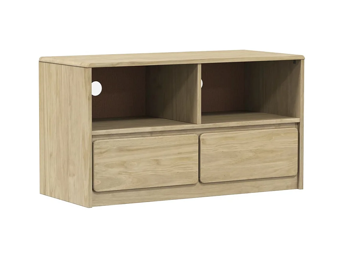 Garden Furniture -  Meuble TV SAUDA chêne 99x43x55 cm bois de pin massif