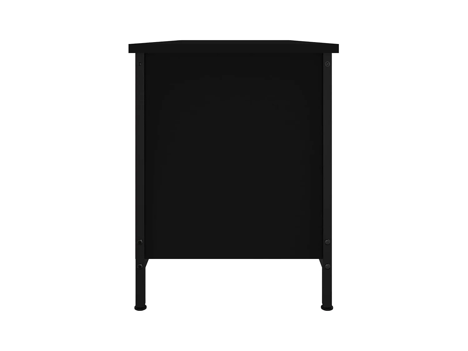 Ballyknockan  Mueble TV con puertas madera contrachapada negro 102x35x45 cm