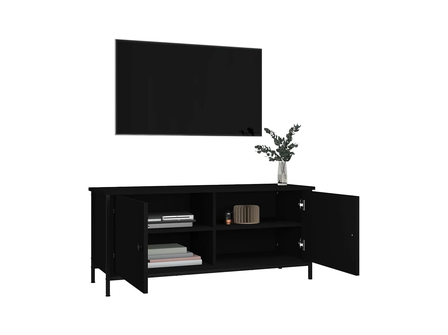 Ballyknockan  Tv-meubel 102x35x45 cm bewerkt hout zwart