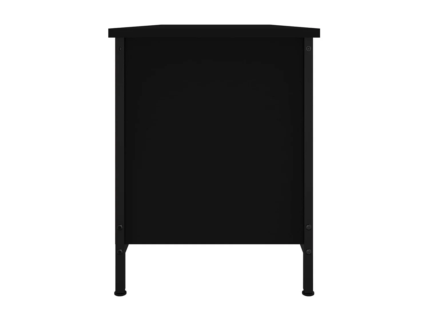 Ballyknockan  Mueble TV con puertas madera contrachapada negro 102x35x45 cm