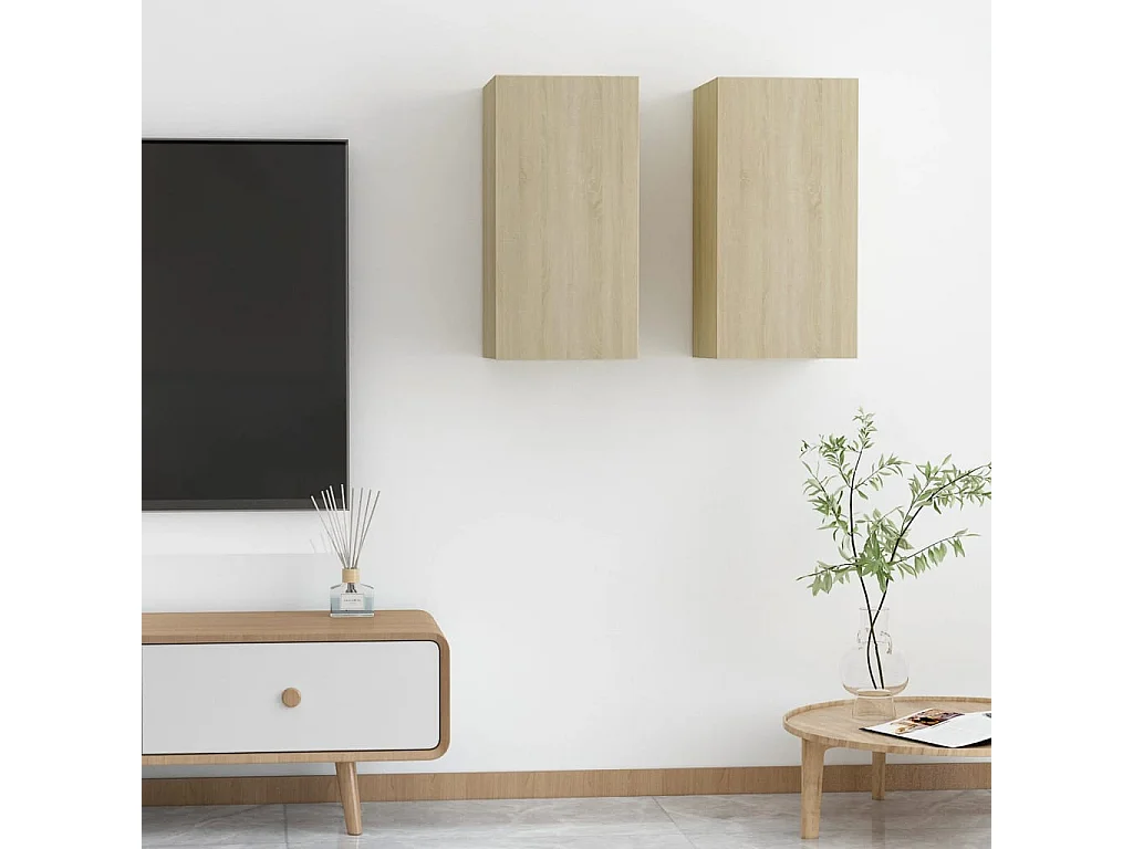 Hoeselt  Meubles TV 2 pcs Chêne sonoma 30,5x30x60 cm Bois d’ingénierie