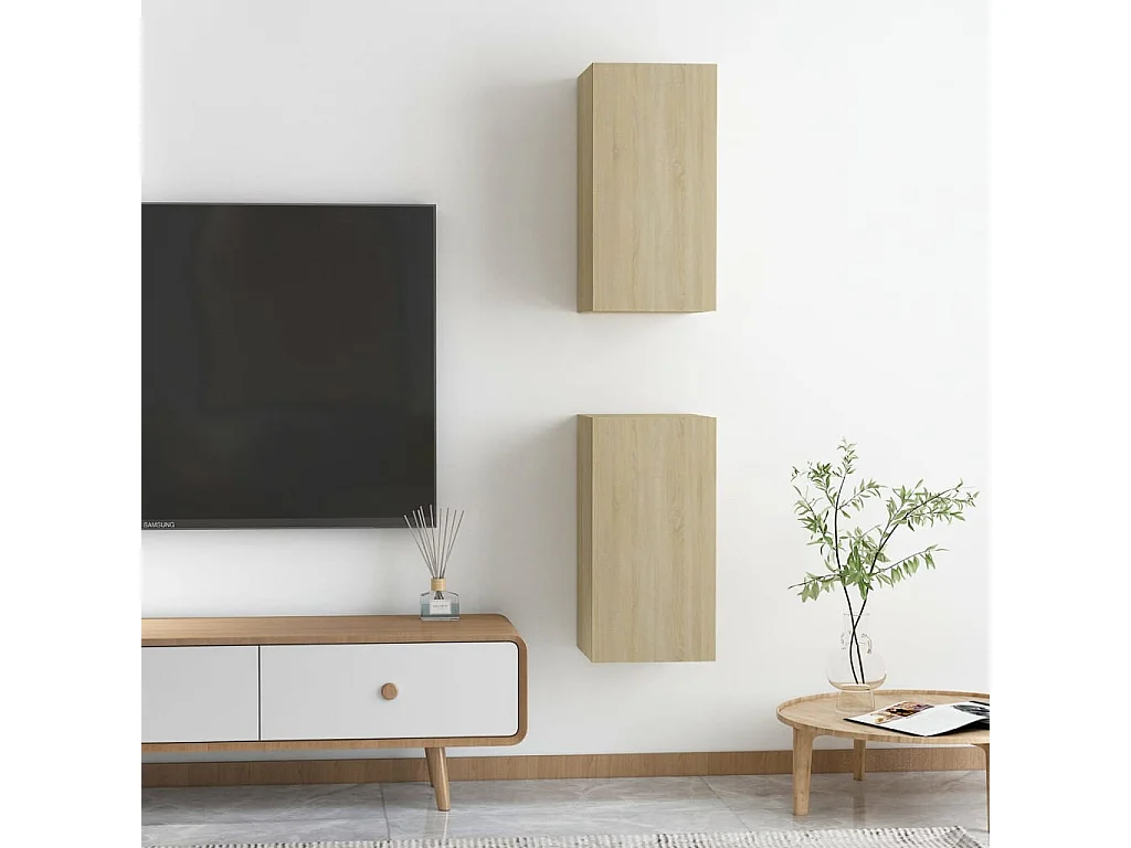Hoeselt  Meubles TV 2 pcs Chêne sonoma 30,5x30x60 cm Bois d’ingénierie