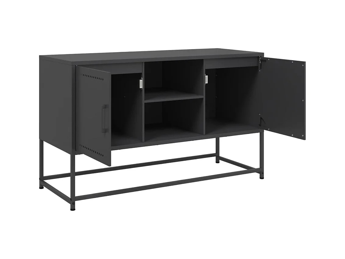 María Luz  Meuble TV noir 100,5x39x60,5 cm acier