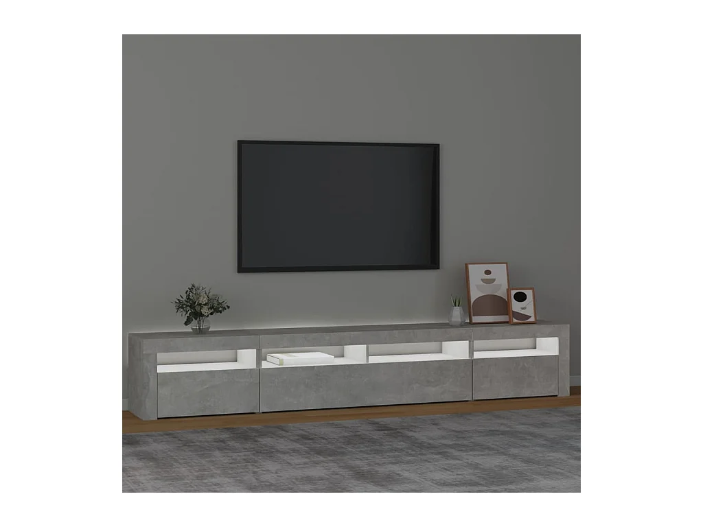 Vleteren  Tv-meubel met LED-verlichting 240x35x40 cm betongrijs