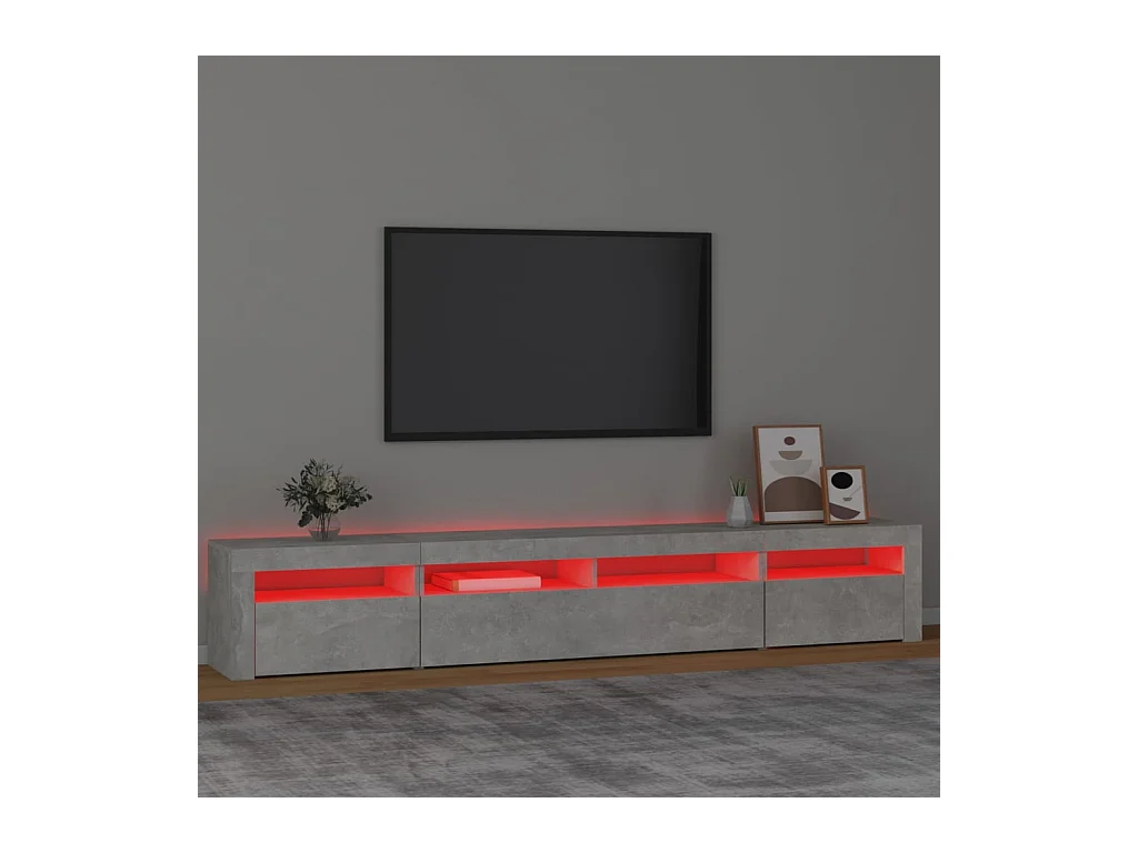Vleteren  Tv-meubel met LED-verlichting 240x35x40 cm betongrijs