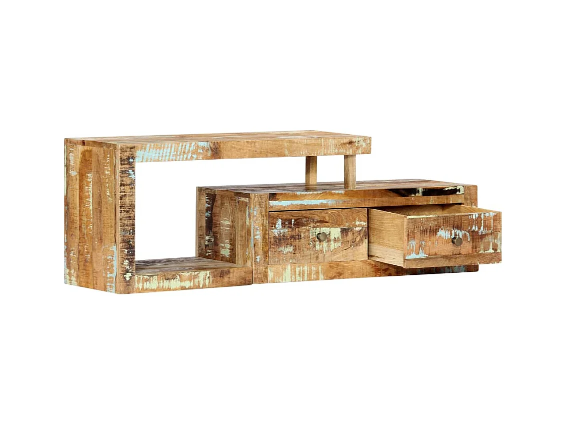 Veldor  Meuble TV 120x30x40 cm Bois de récupération massif