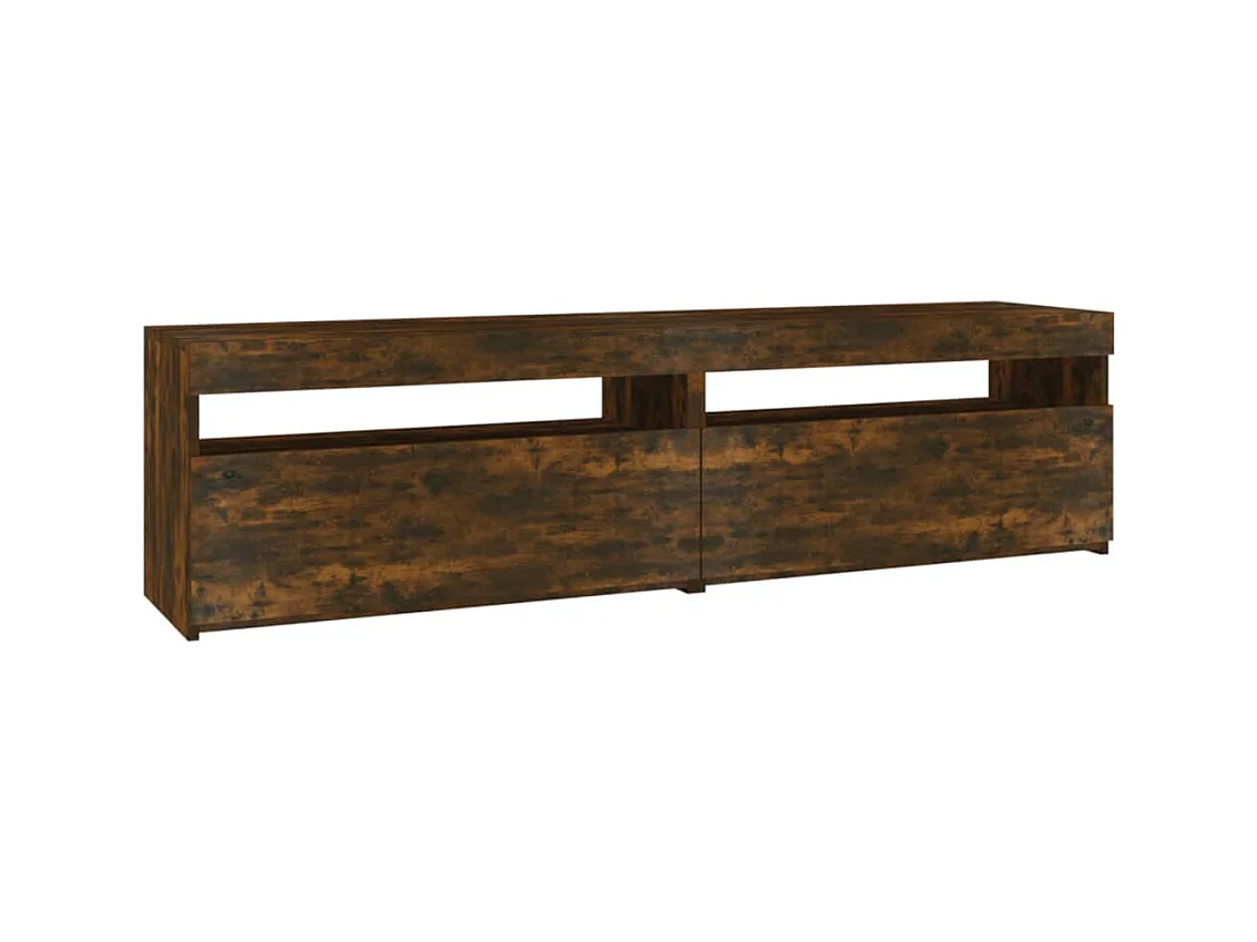 Ilion  Meubles TV avec lumières LED 2 pcs Chêne fumé 75x35x40 cm