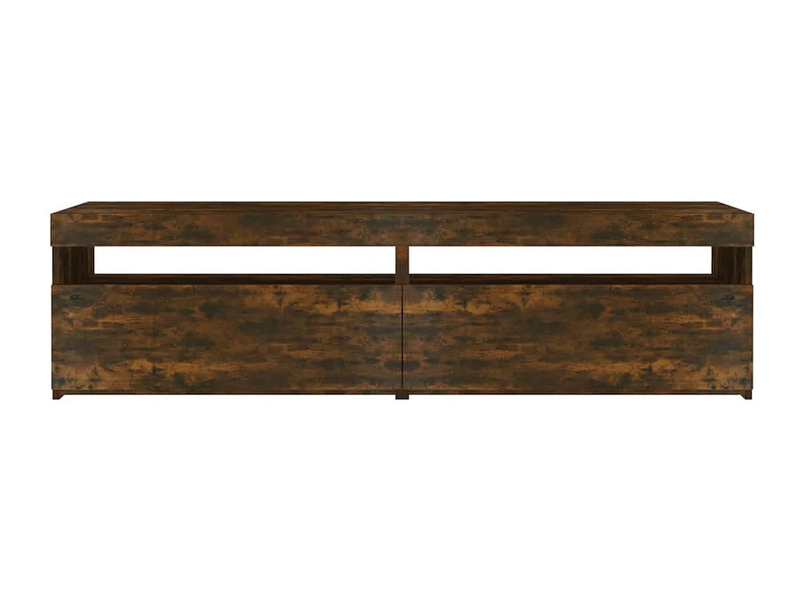 Ilion  Mueble de TV con luces LED 2 uds roble ahumado 75x35x40 cm