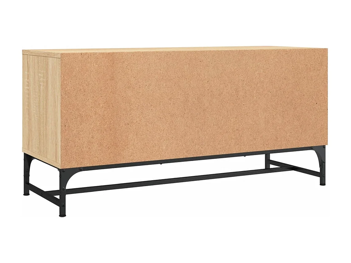 Nurmes  Meuble TV avec portes en verre chêne sonoma 102x37x50 cm