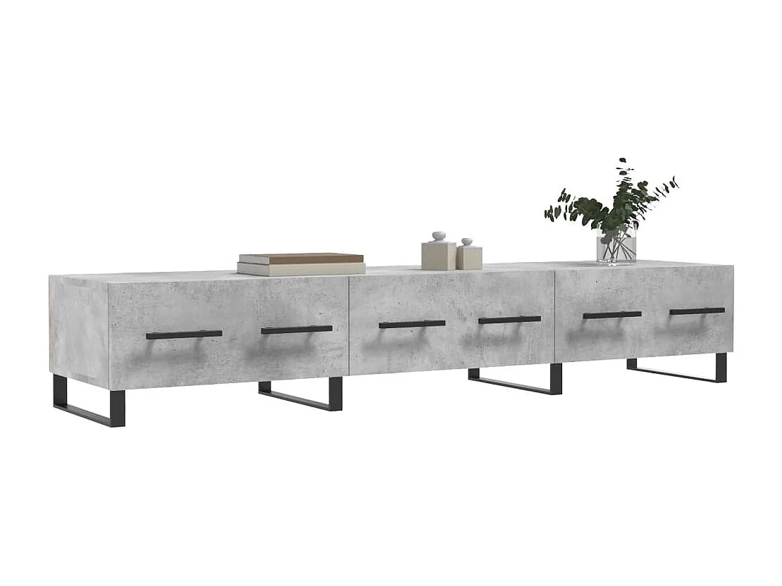 Hermitage  Meuble TV gris béton 150x36x30 cm bois d'ingénierie