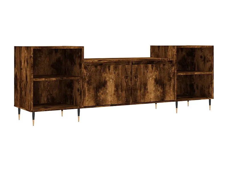 Malik Blake  Meuble TV Chêne fumé 160x35x55 cm Bois d'ingénierie